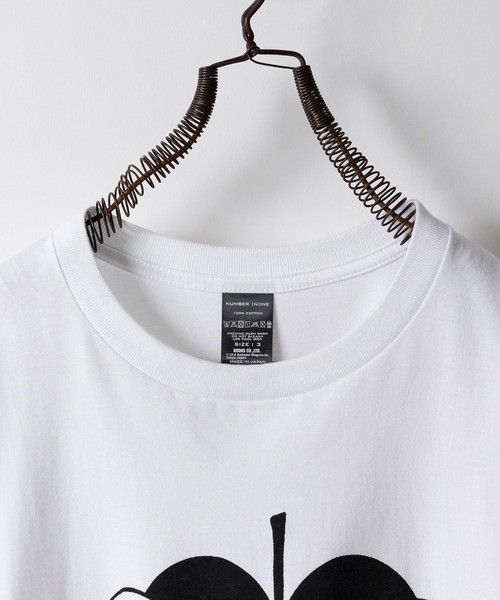 nuber(n)ineナンバーナイン アップル Tシャツ　ブラック/レッド NUMBER (9)INE APPLE_T-SHIRT / アップルモチーフ Tシャツ