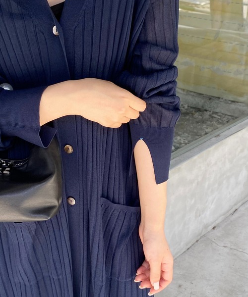 カーディガン シアーリブロングカーデ COLLAGE