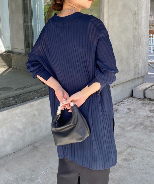 カーディガン シアーリブロングカーデ COLLAGE