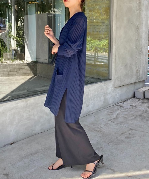 カーディガン シアーリブロングカーデ COLLAGE