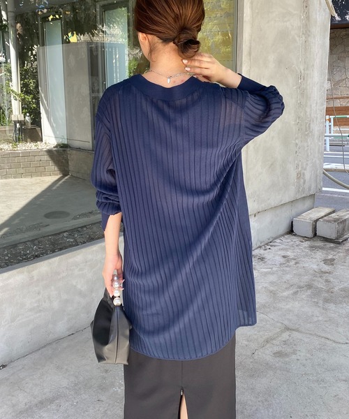 カーディガン シアーリブロングカーデ COLLAGE