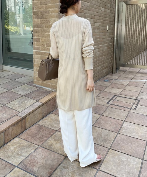 カーディガン シアーリブロングカーデ COLLAGE