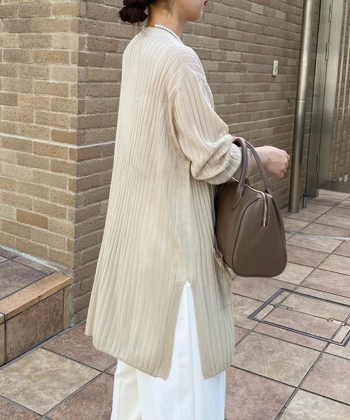 カーディガン シアーリブロングカーデ COLLAGE