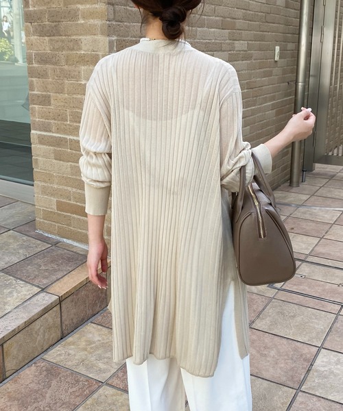 カーディガン シアーリブロングカーデ COLLAGE