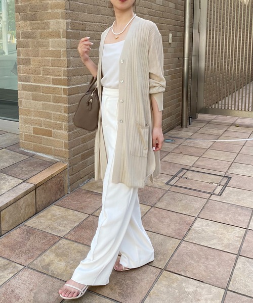 カーディガン シアーリブロングカーデ COLLAGE