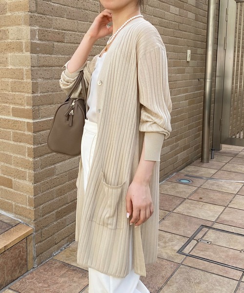 カーディガン シアーリブロングカーデ COLLAGE