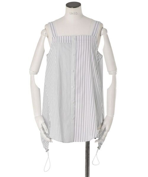 UN3D. レイヤードシャツキャミソール 36 ホワイト LAYERED SHIRT CAMISOLE / レイヤードシャツキャミソール