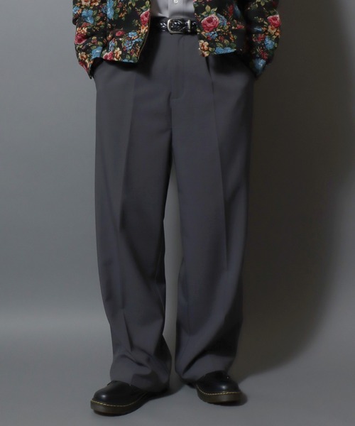 ANPAS（アンパス） スラックス Tuck Wide Straight Pants/センター