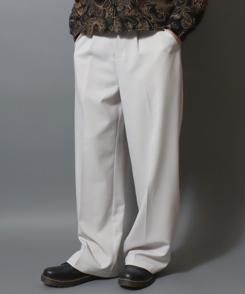 ANPAS（アンパス） スラックス Tuck Wide Straight Pants/センター