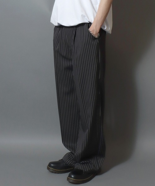 ANPAS（アンパス） スラックス Wide Straight Trousers with Center