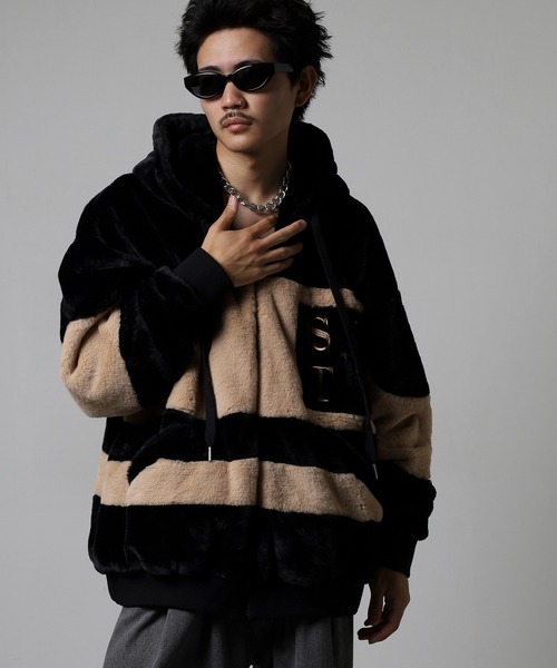 アウター　ブルゾン RE730 ブルゾン アウター Eco fur color blouson / エコファー配色