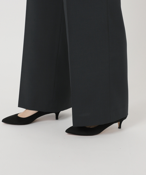 【美品】Spick & Span◆センタープレスパンツ　ブラック38 Spick＆Span スラックス パンツ センタープレスワイドパンツ