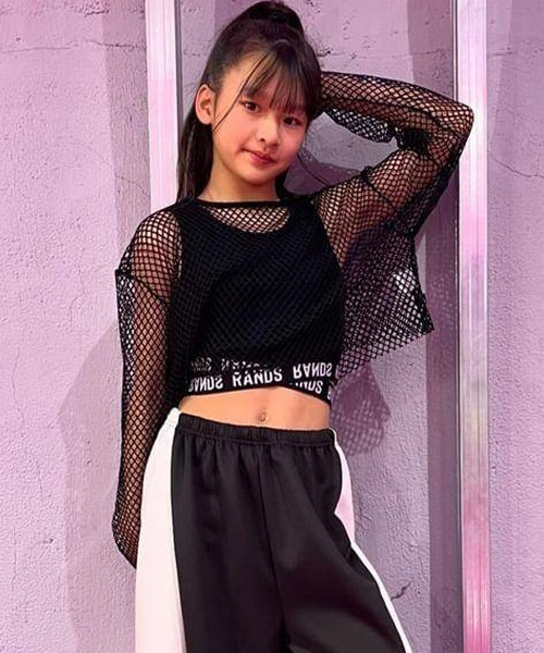トップス 130 RandS/R tシャツ カットオフメッシュロンT キッズ 子供服 女の子