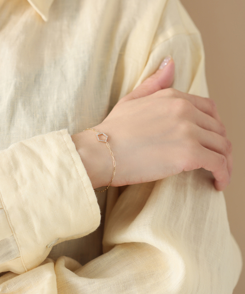 Lilas ブレスレット ペンタゴンダイヤブレスレット K10 レディース