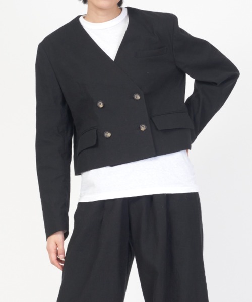 THE SHINZONE ジャケット ノーカラージャケット COTTON LINEN