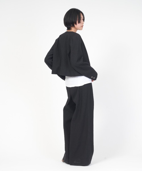 THE SHINZONE ジャケット ノーカラージャケット COTTON LINEN
