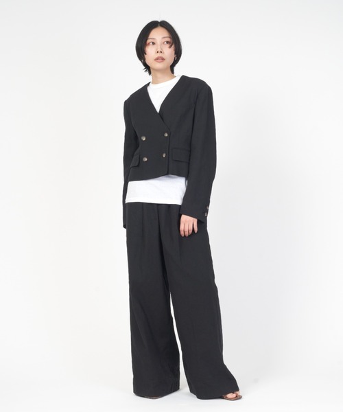 THE SHINZONE ジャケット ノーカラージャケット COTTON LINEN