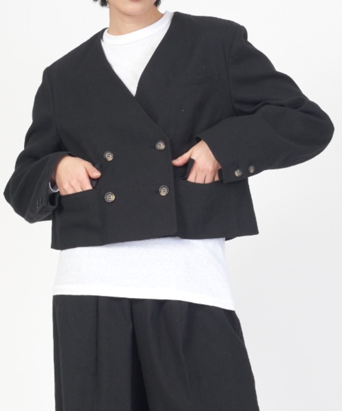 THE SHINZONE ジャケット ノーカラージャケット COTTON LINEN