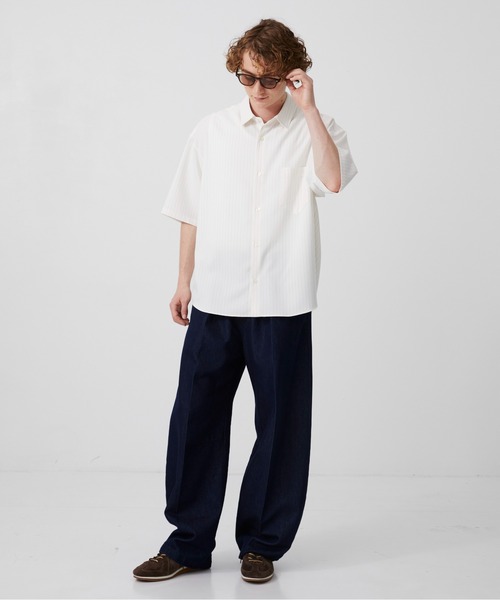 public tokyo ランダムリブハーフスリーブホールTシャツウォッシャブル PUBLIC TOKYO（パブリックトウキョウ）の「ランダムリブハーフスリーブ