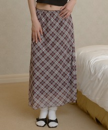 GIUNON スカート stretch check skirt / ストレッチチェックスカート