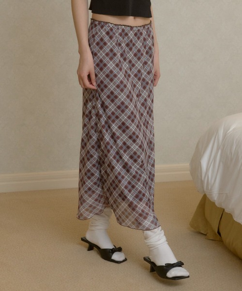 スカート CHECK SKIRT GIUNON スカート stretch check skirt / ストレッチチェック