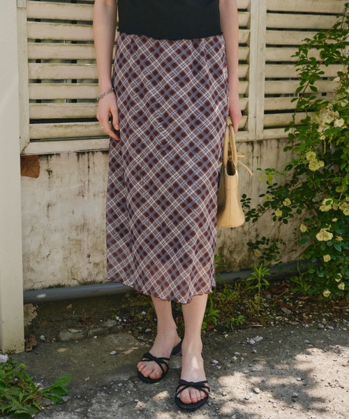 スカート CHECK SKIRT GIUNON スカート stretch check skirt / ストレッチチェック
