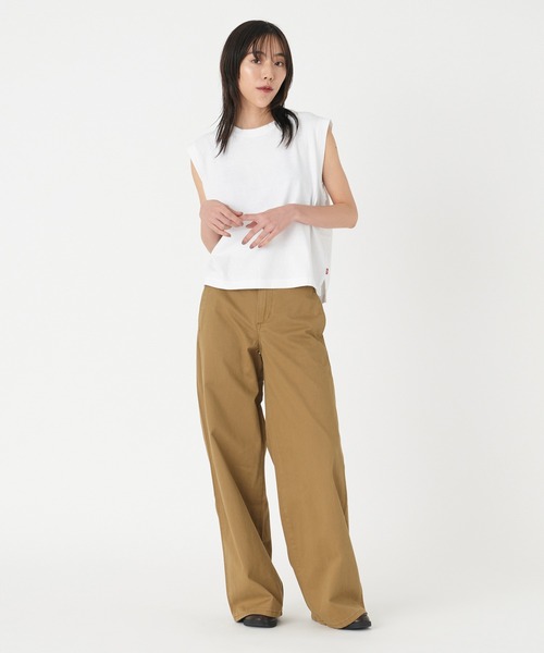 リーバイス Levis 【 Boxy Tank White + Slub Women 】 ファッション レディースファッション トップス タンクトップ レデ Levi's タンクトップ ノースリーブ Levi's/リーバイス BOXY