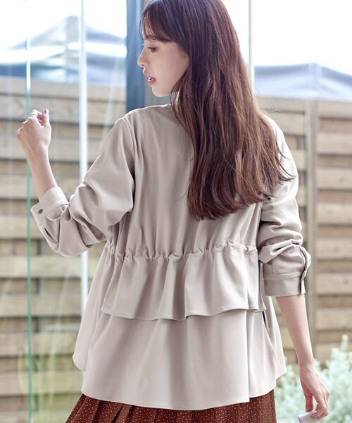 Tiaclasse ブルゾン アウター バックドロストフリルブルゾン