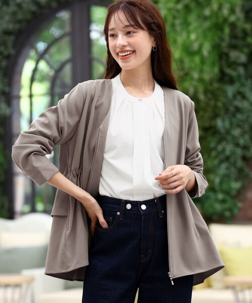 Tiaclasse ブルゾン アウター バックドロストフリルブルゾン