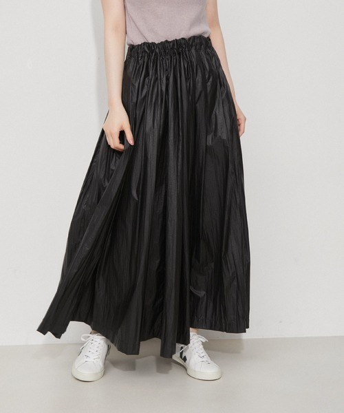 ADAM ET ROPE FEMME メタリックイージースカート黒 最終値下げ‼️ ADAM ET ROPE'（アダムエロペ） スカート メタリックイージースカート