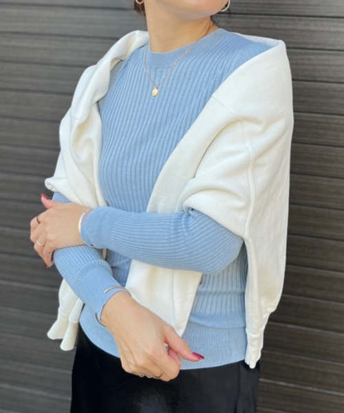 Rouge vif ニット セーター シルク混ワイドリブプルオーバー