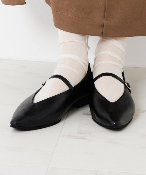 HIMIKO パンプス 「Made in Japan」メリージェーンフラットパンプス
