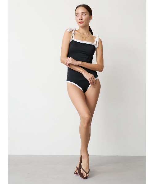 mikomori 水着　スカラップ SWIM WEAR]BACK OPEN RIBBON OP(S0146) | mikomori