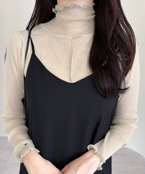 tシャツ タートルネックラメシアートップス レディース : ZOZOTOWN
