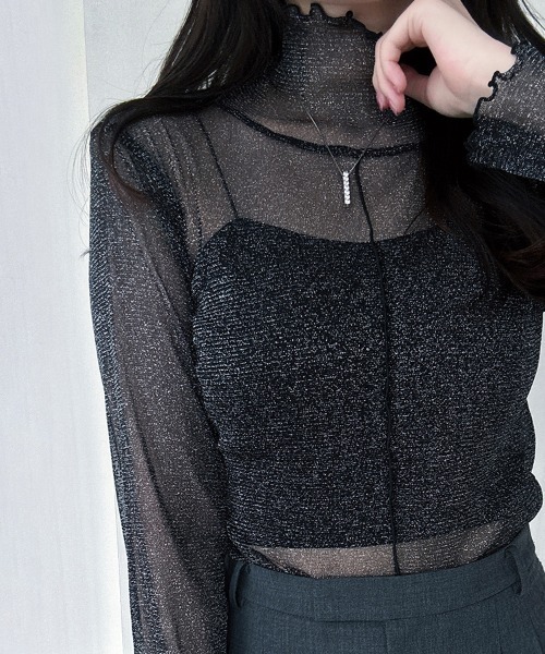 tシャツ タートルネックラメシアートップス レディース : ZOZOTOWN