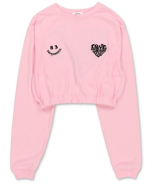 SPINNS tシャツ Tシャツ ハートバックプリントロゴ ショート丈