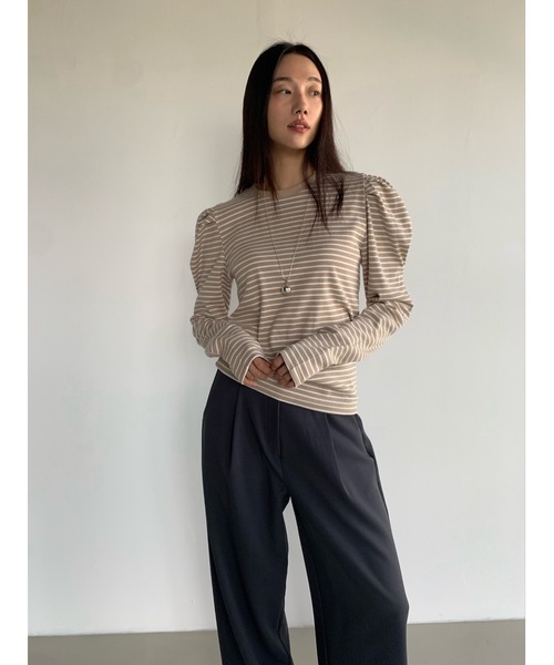 tシャツ 「DIDOT.」パフボーダーロンT レディース Didot.showroom tシャツ 「DIDOT.」パフボーダーロンT