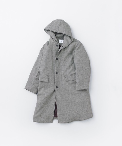 ダウンジャケット ダウン 「miffew/ミフュー」WOOL HOODED DOWN COAT メンズの画像
