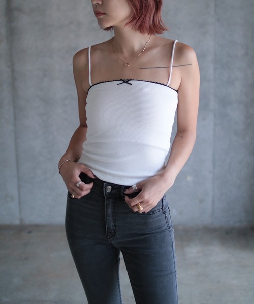 キャミソール Bow strap singlet
