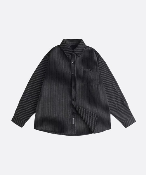 U：UME シャツ Texture Vertical Stripe Shirt メンズ