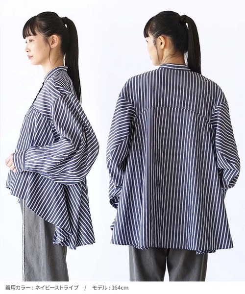 e-zakkamania stores ブラウス シャツ ドレープフレア シャツブラウス