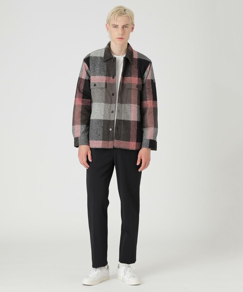 【CRESTBRIDGE】即完売品 ノバチェック ドライタッチ シャツジャケット BLACK LABEL CRESTBRIDGE シャツ スライバーチェックパデッドCPO