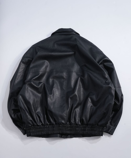 ジャケット・アウター VINTAGE Genuine lether jacket A-2 BLACK JACKROSE（ジャックローズ） 革ジャン ライダース JE- ヴィ-ガンレザー