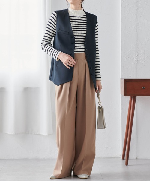 【値下げ】 ベスト ジレ Lサイズ RANAN（ラナン） ベスト ジレ ボタンデザインオーバーサイズジレ