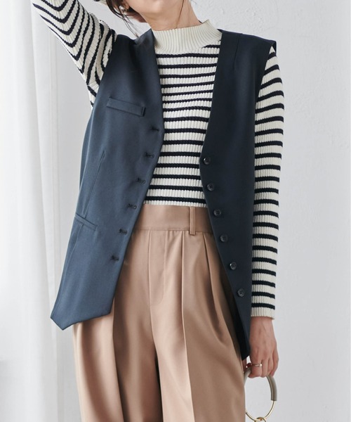 RANAN（ラナン） ベスト ジレ ボタンデザインオーバーサイズジレ