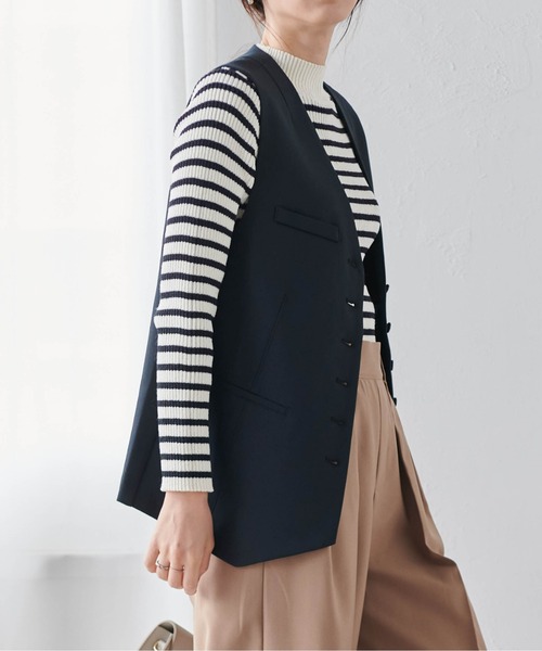 【即日発送】cen. ハナビラベスト　ジレ　ネイビー adabat（アダバット） ベスト ジレ 「新レーベル ADABAT NAVY