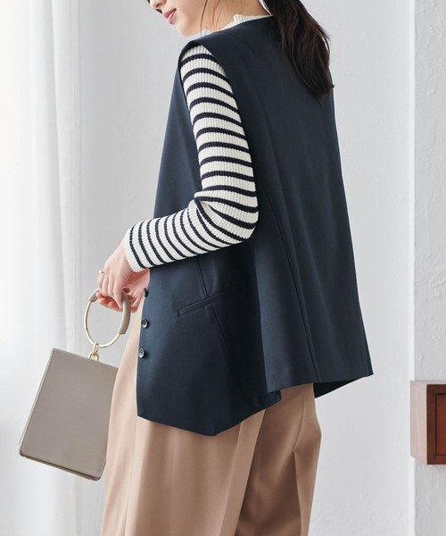 【値下げ】 ベスト ジレ Lサイズ RANAN（ラナン） ベスト ジレ ボタンデザインオーバーサイズジレ