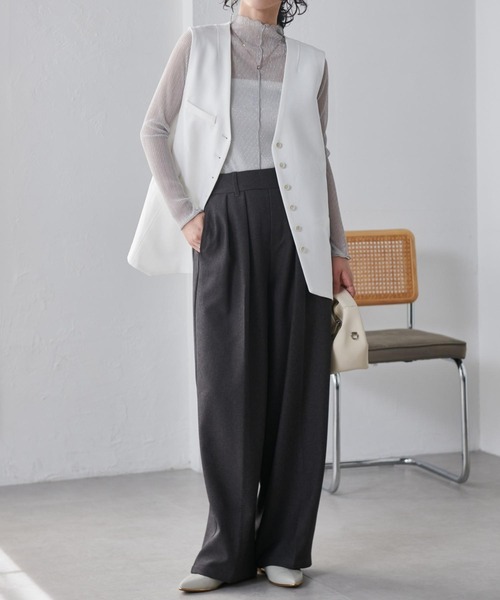 【値下げ】 ベスト ジレ Lサイズ RANAN（ラナン） ベスト ジレ ボタンデザインオーバーサイズジレ