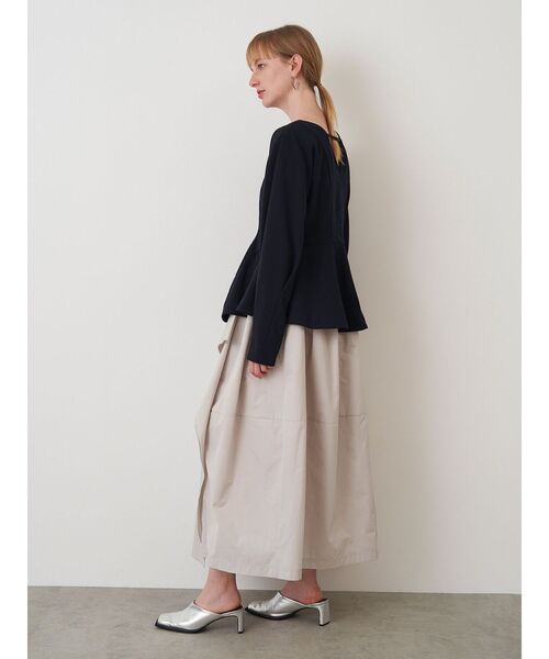 新品✨エストネーション　ウールワンピース　ペプラム　ドッキング　ブラック　38 ELENDEEK ワンピース ペプラムドッキングワンピース : ZOZOTOWN