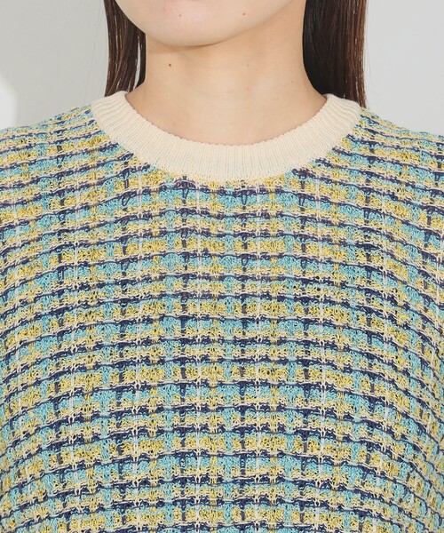 ニット セーター カラフル チェック ニット レディース BEAMS HEART ニット セーター カラフル チェック ニット（手洗い